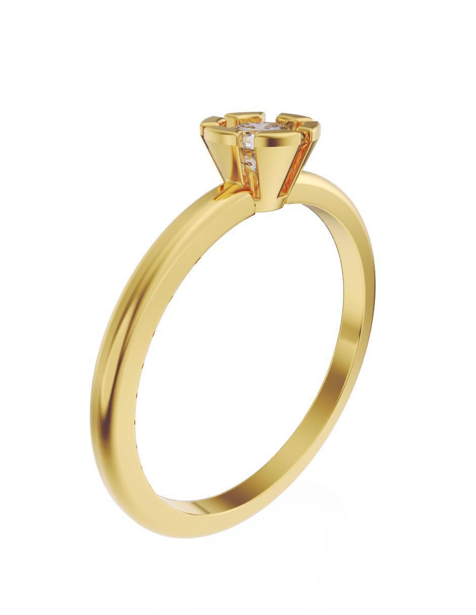 Solitario de oro 14 k 2