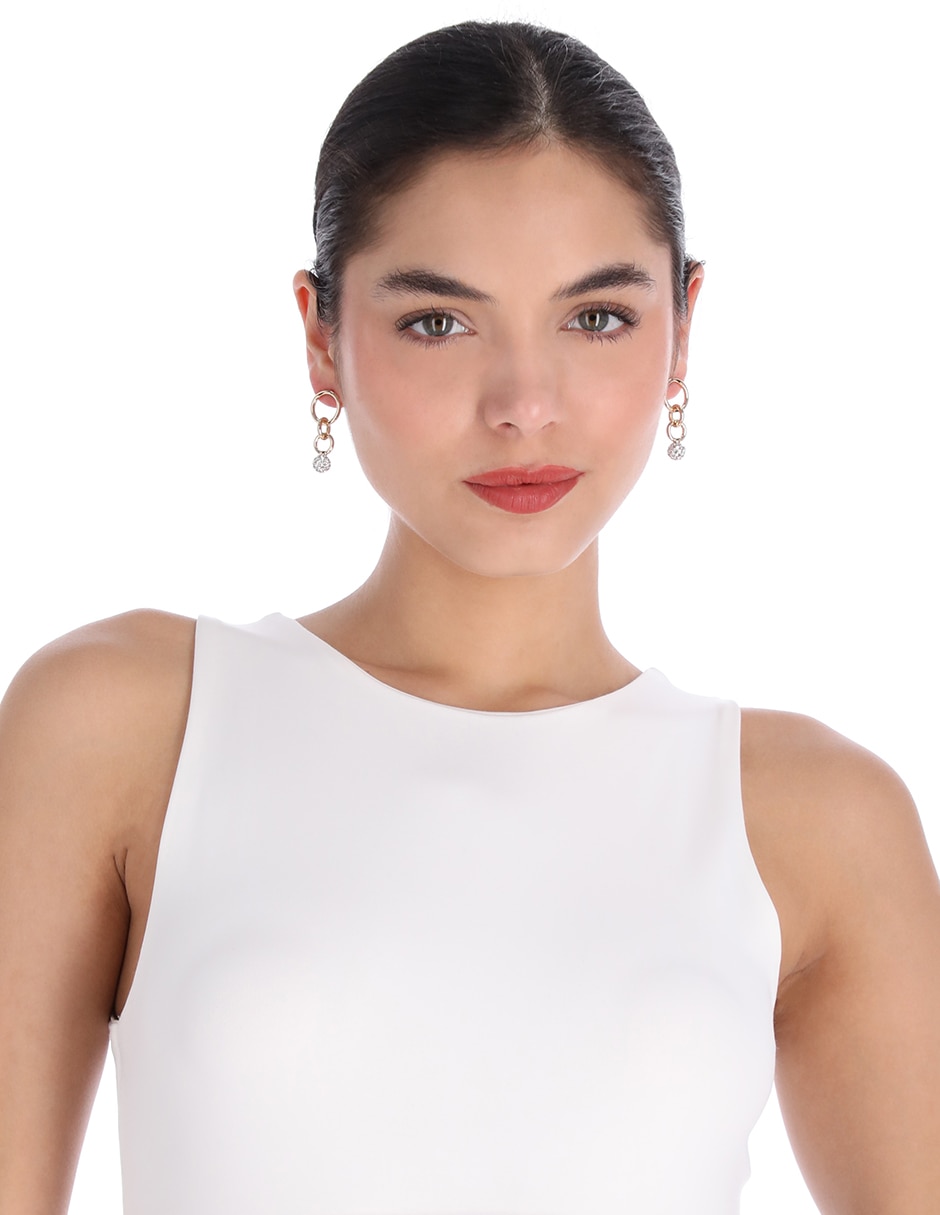 Arracadas Anne Klein con acabado liso cristal