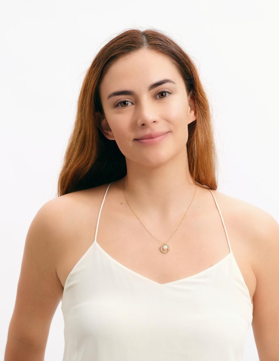 Collar circular Emy con acabado baño de oro 14 K 4