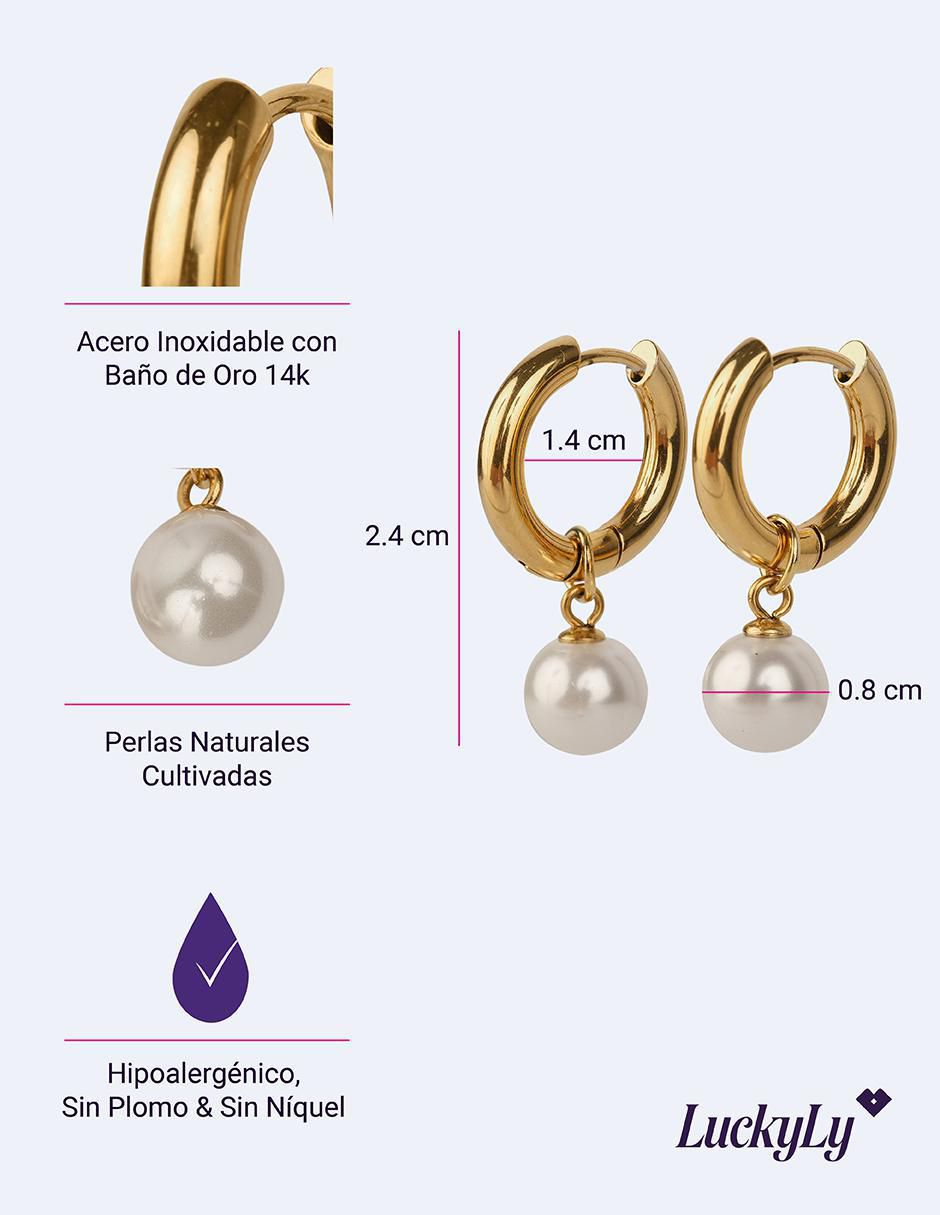 Arracadas con acabado baño de oro 6