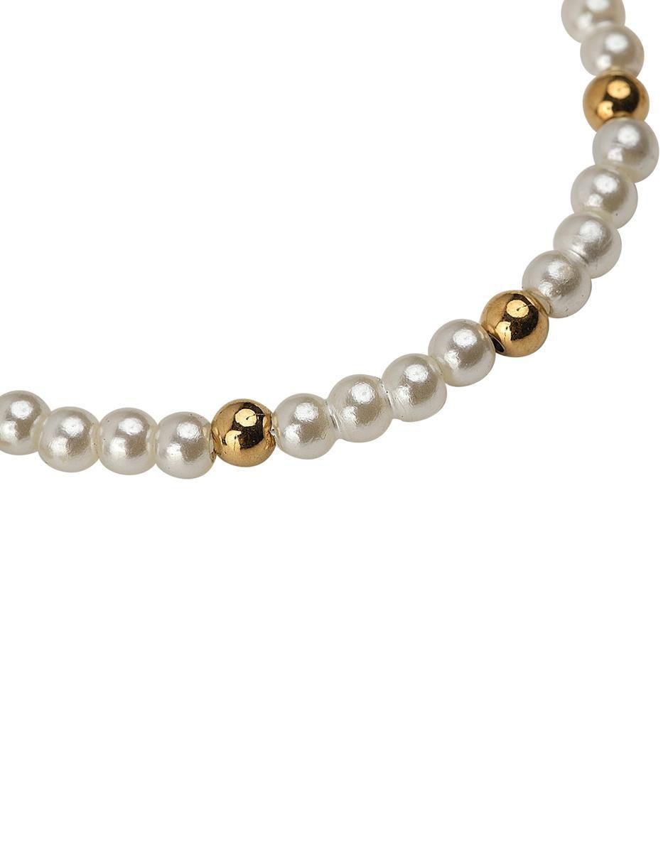 Pulsera con perla 18 k Annie Corazón con acabado baño de oro 3