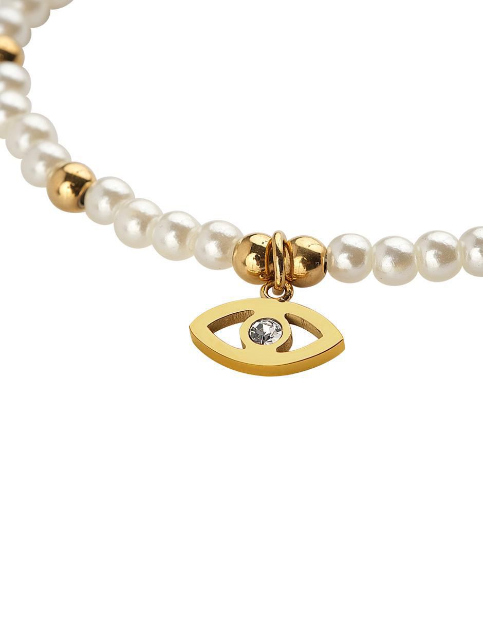 Pulsera con perla 18 k Annie Ojo Turco con acabado brillante 5