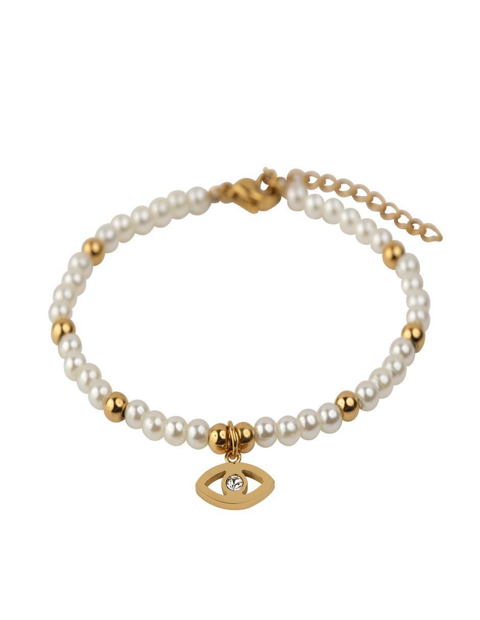 Pulsera con perla 18 k Annie Ojo Turco con acabado brillante 3