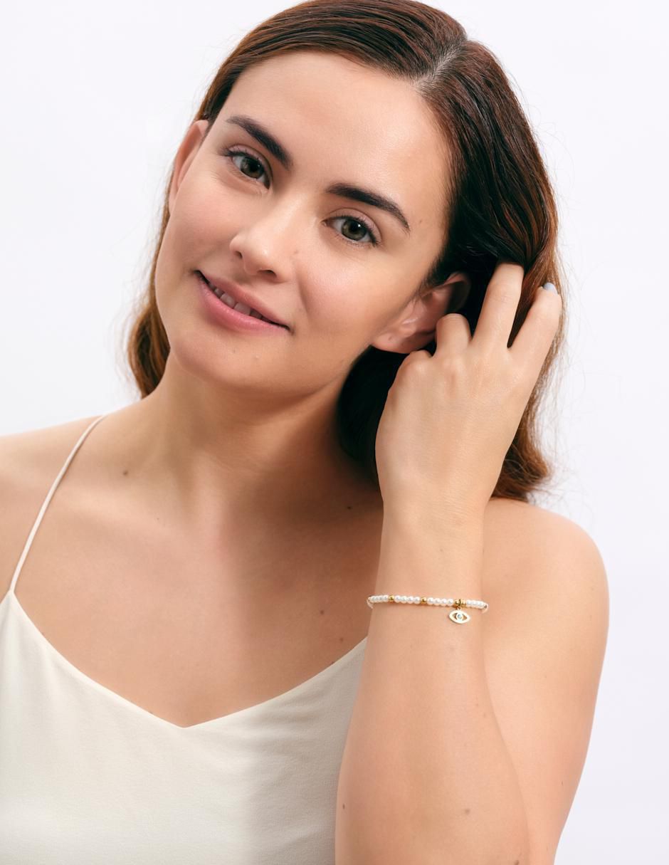 Pulsera con perla 18 k Annie Ojo Turco con acabado brillante 2
