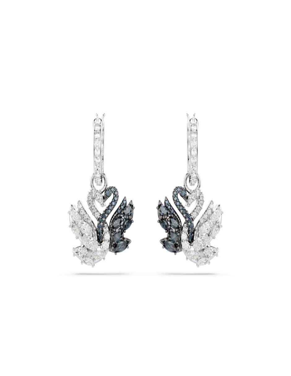 Aretes de cisne con acabado brillante 2