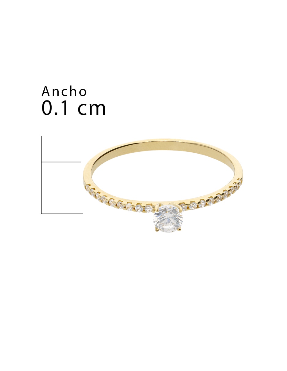 Solitario de Oro 10 K zirconia 4