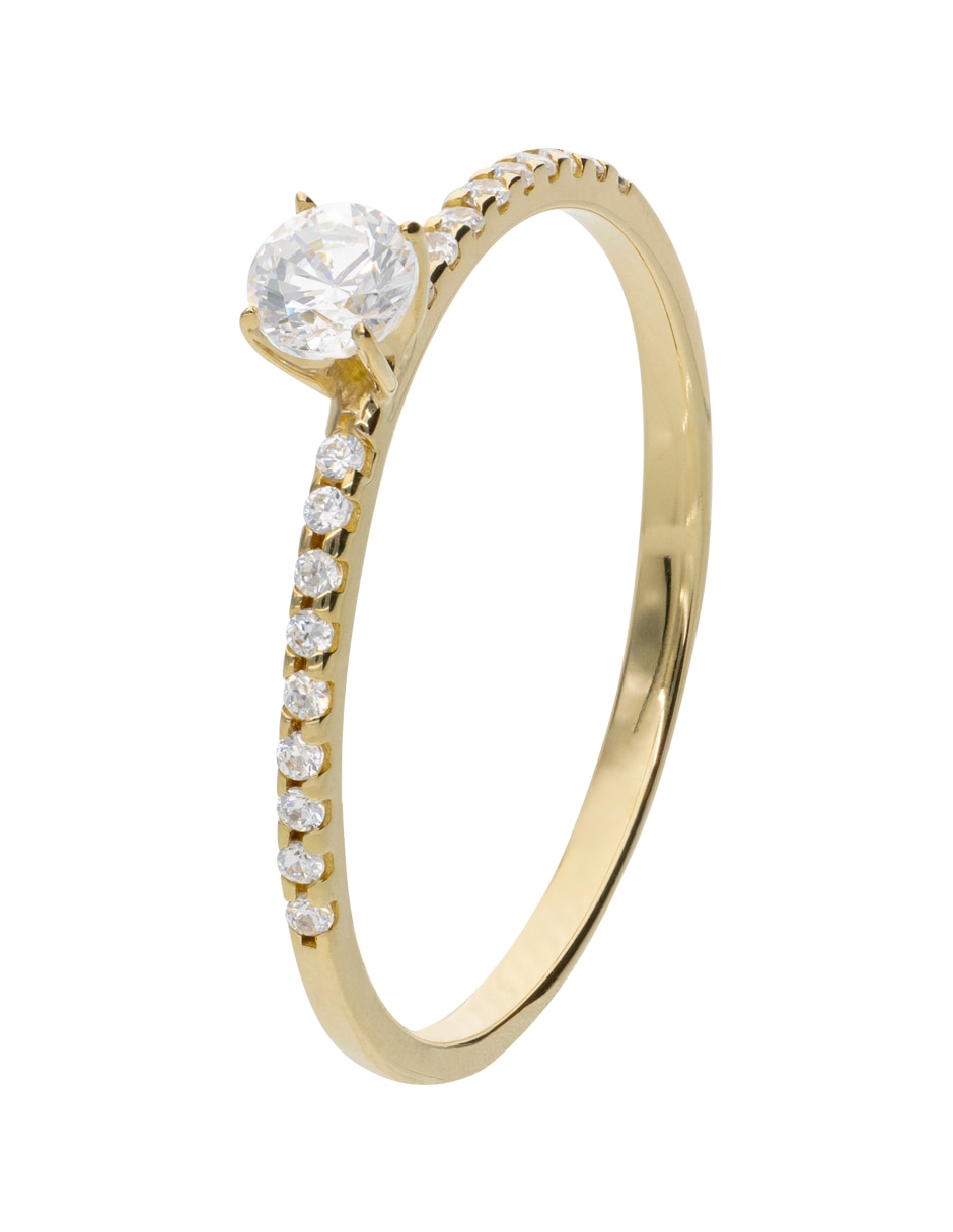 Solitario de Oro 10 K zirconia 2