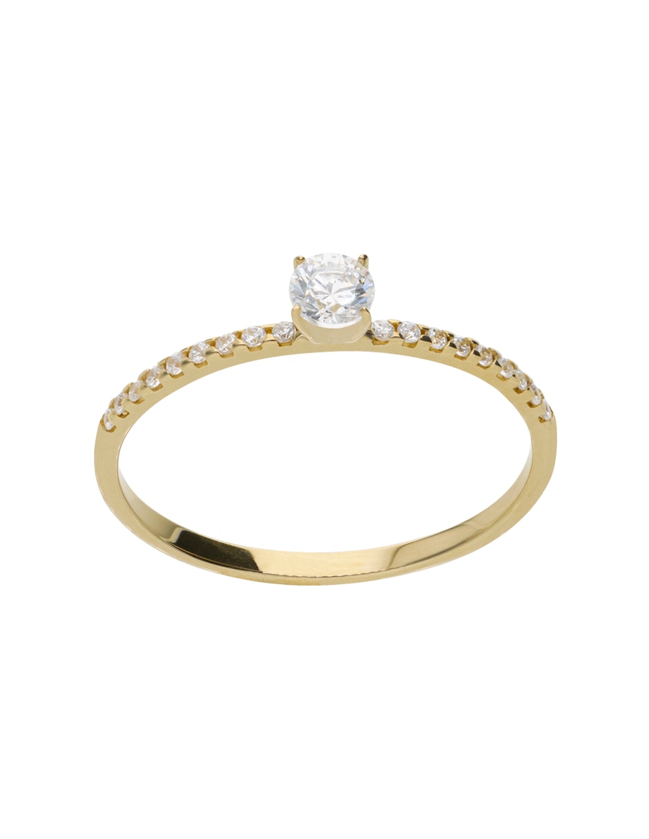 Solitario de Oro 10 K zirconia 3