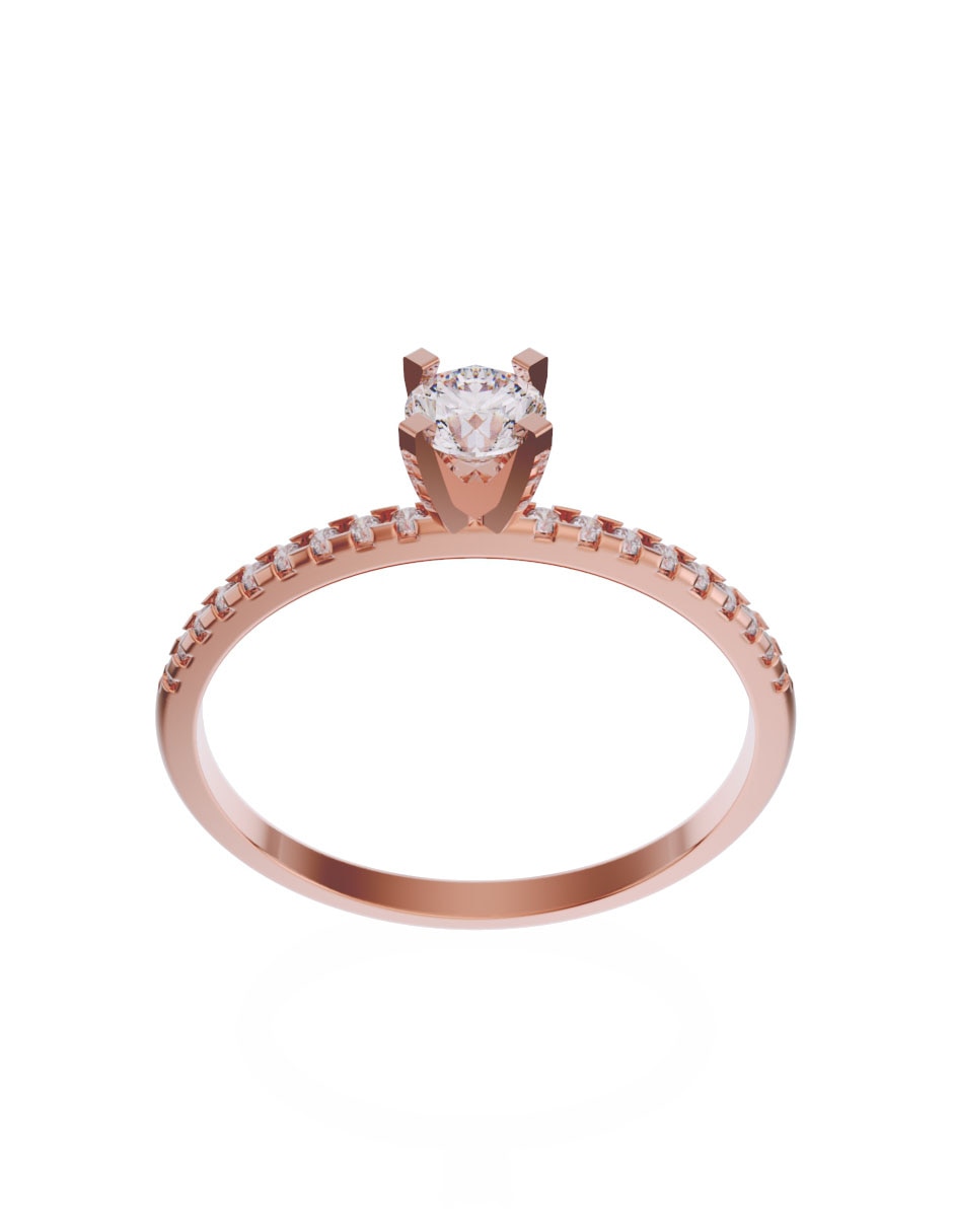 Solitario de Oro 10 K zirconia 2