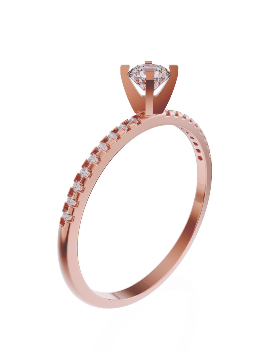 Solitario de Oro 10 K zirconia 3