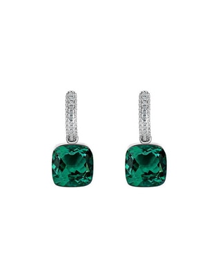 Aretes cuadrados de plata P 925 ágata