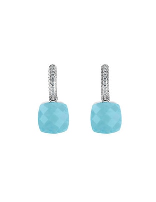 Aretes cuadrados de plata P 925 ágata