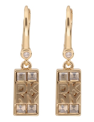 Aretes rectangulares Raven con acabado pavé