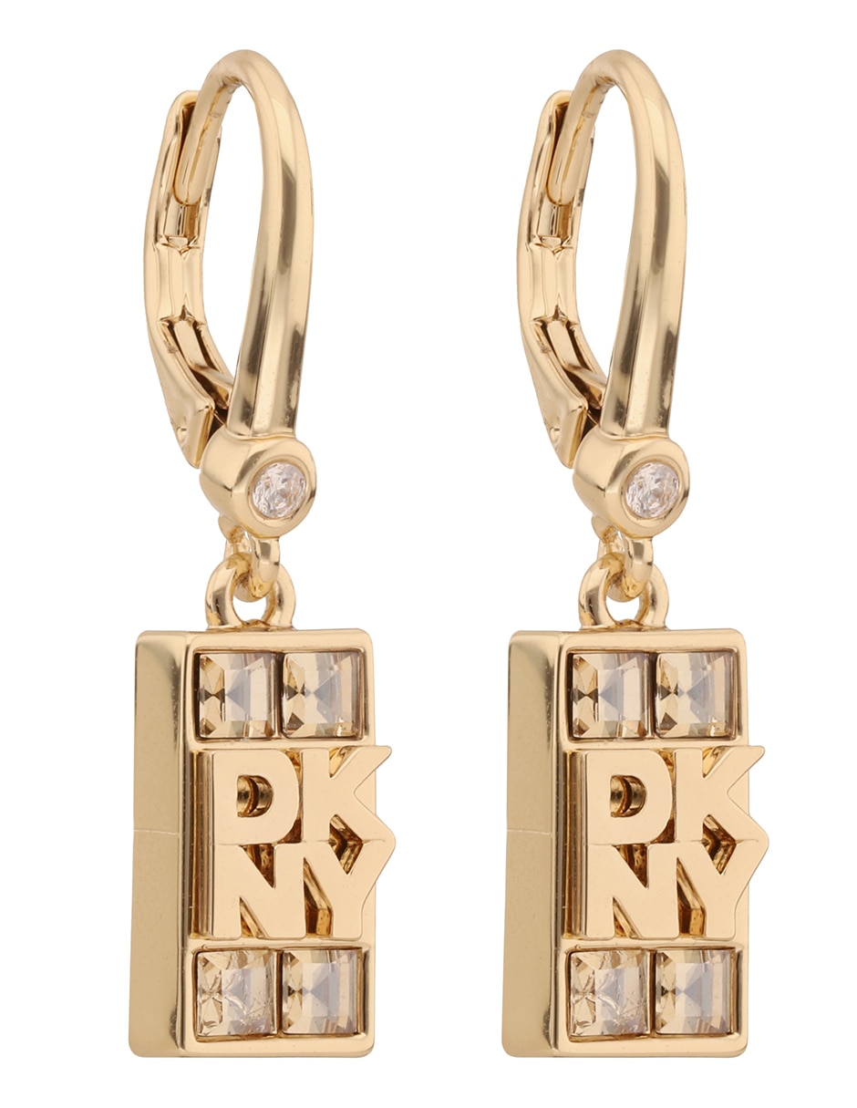 Aretes rectangulares Raven con acabado pavé 2