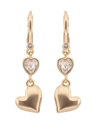 Aretes de corazón Salina con acabado brillante cristal