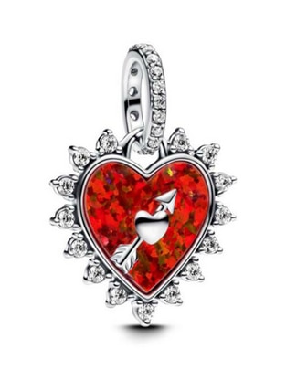 Charm de corazón Pandora Moments de plata P 925