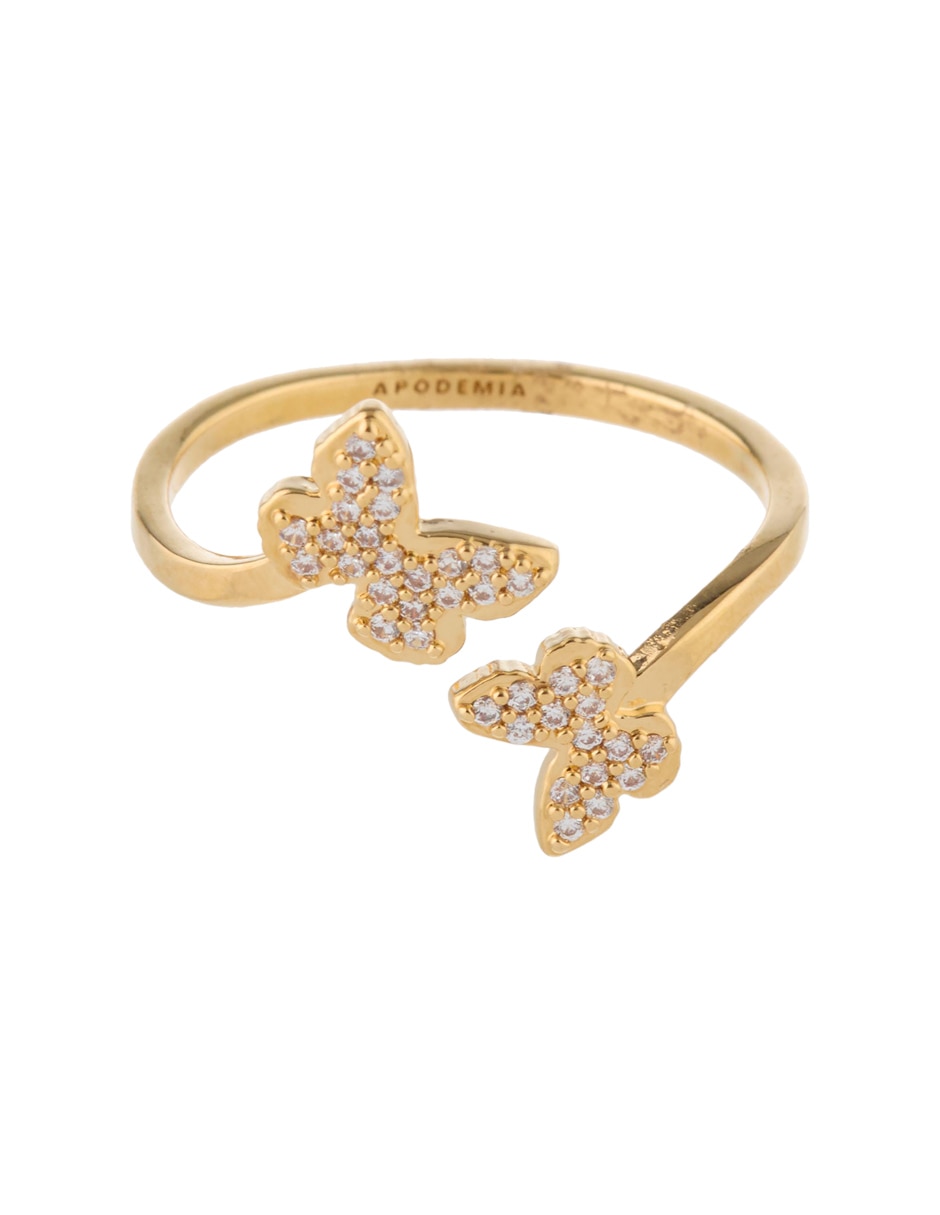 Anillo de mariposa Sparkle 18 K circonita baño de oro 1