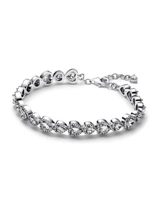 Brazalete de plata con zirconia cúbica P 950 acabado pulido Brazalete de plata con zirconia cúbica P 950 acabado pulido