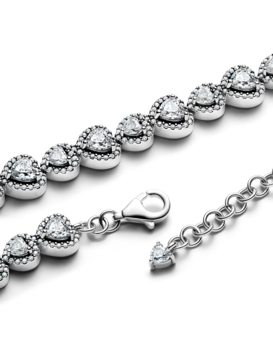 Brazalete de plata con zirconia cúbica P 950 acabado pulido 3