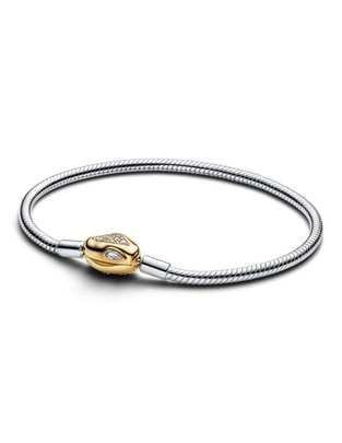 Brazalete de plata con zirconia cúbica P 950 acabado liso Brazalete de plata con zirconia cúbica P 950 acabado liso