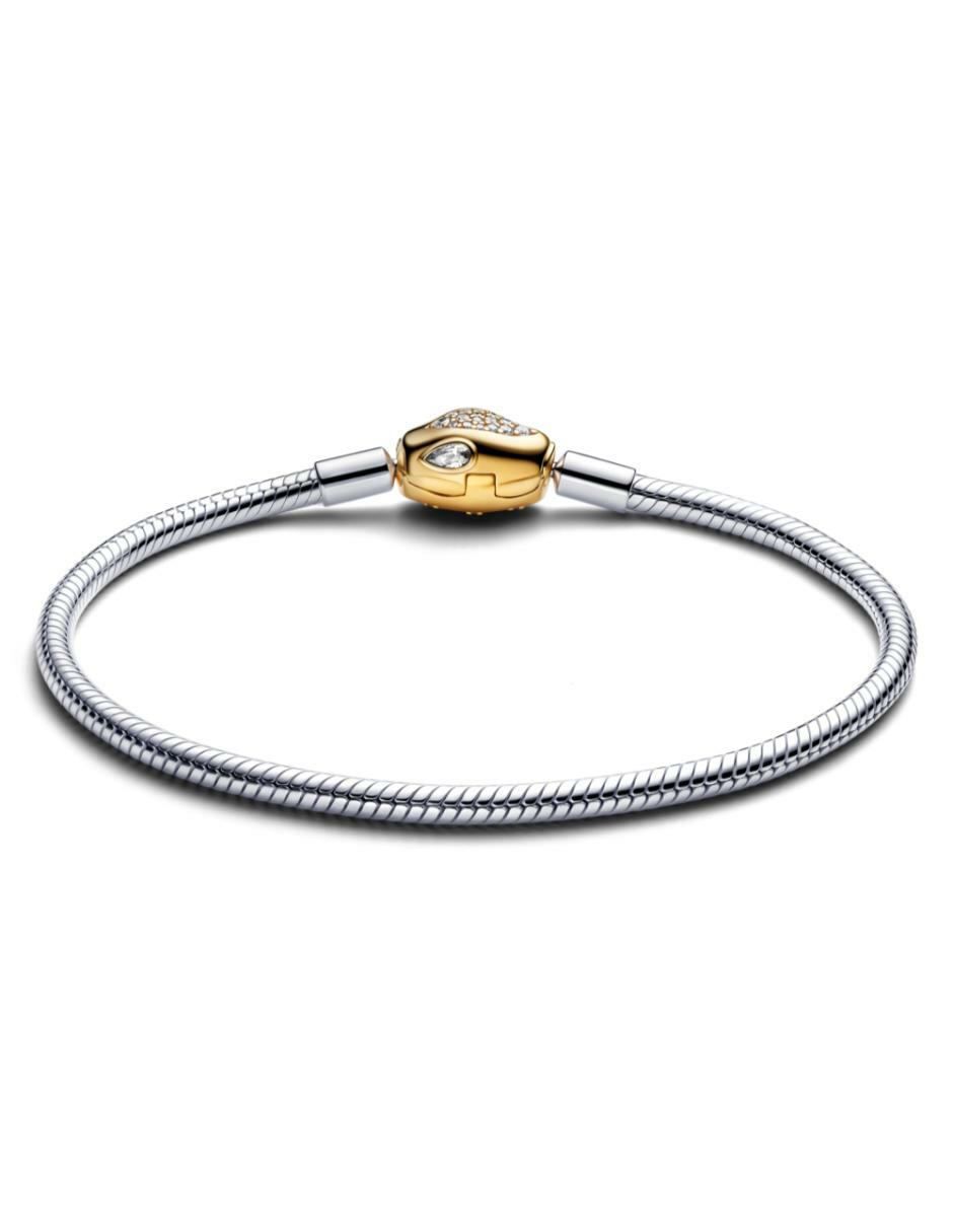 Brazalete de plata con zirconia cúbica P 950 acabado liso 3