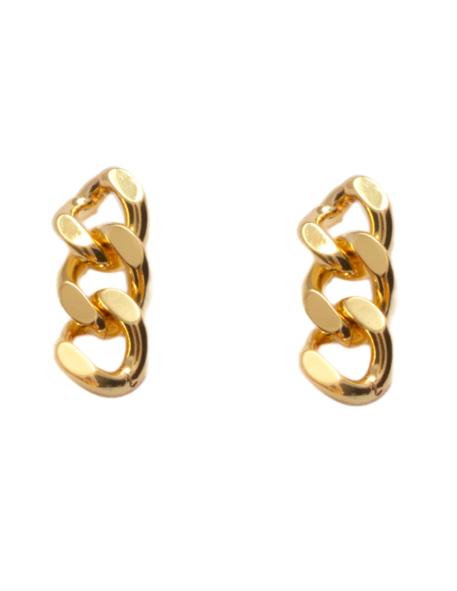 Aretes de cadena con acabado chapa de oro