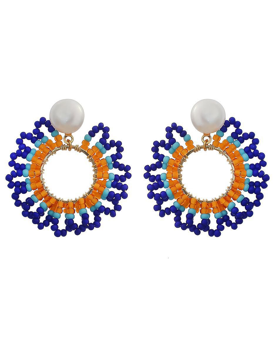 Aretes circulares perla 1