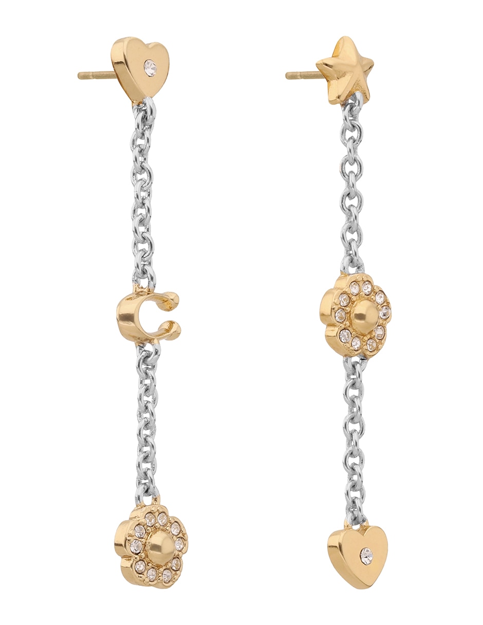 Aretes de flor con acabado brillante cristal 2