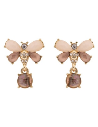 Aretes Busy Bees con acabado pavé pedrería de fantasía 1