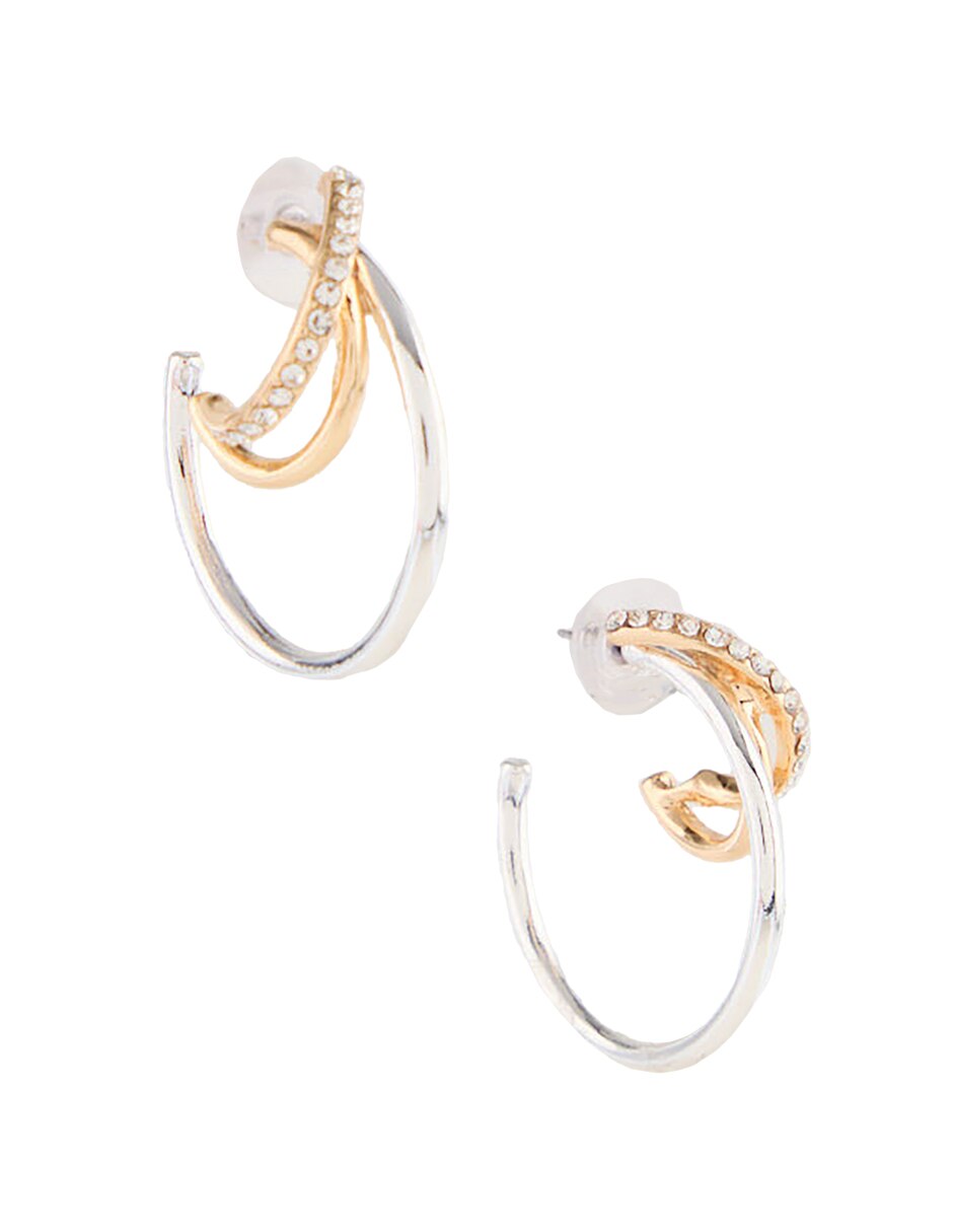Aretes de aro Dancing Petals con acabado pulido 2