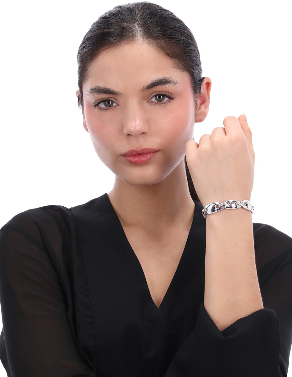 Pulsera Casual Silver Link acabado pulido 3