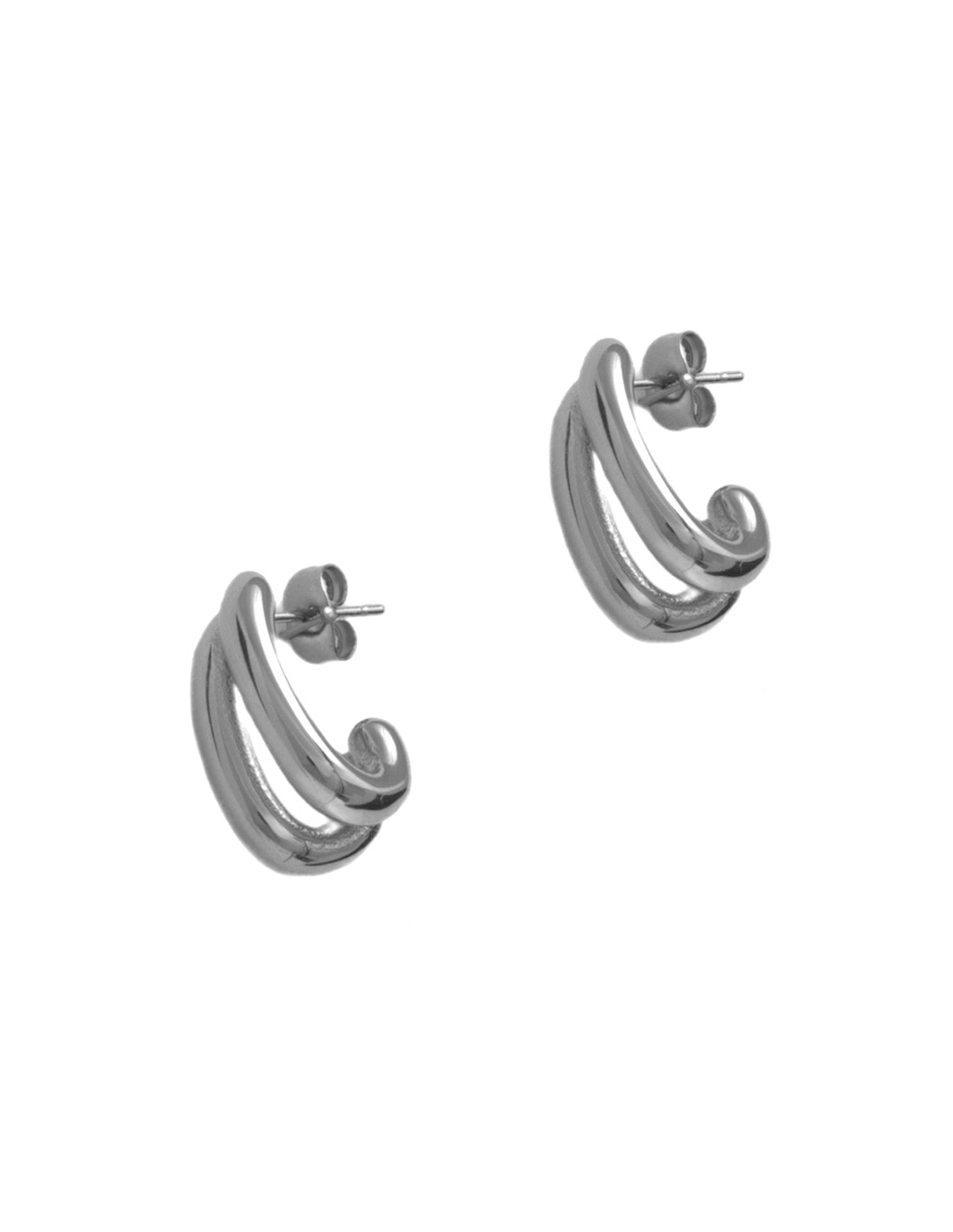 Aretes Aurela 18K con acabado baño rodio