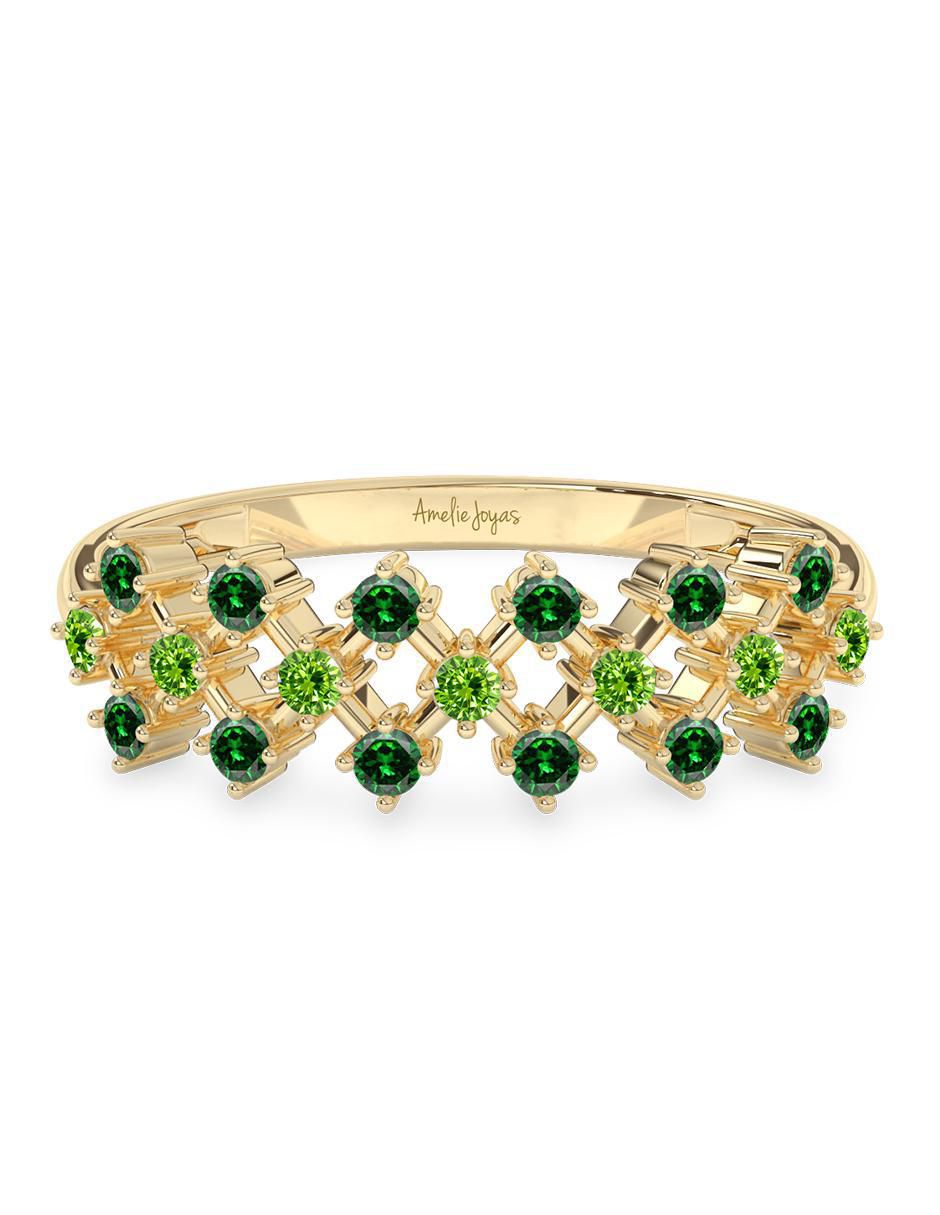 Anillo de oro zirconia pulido
