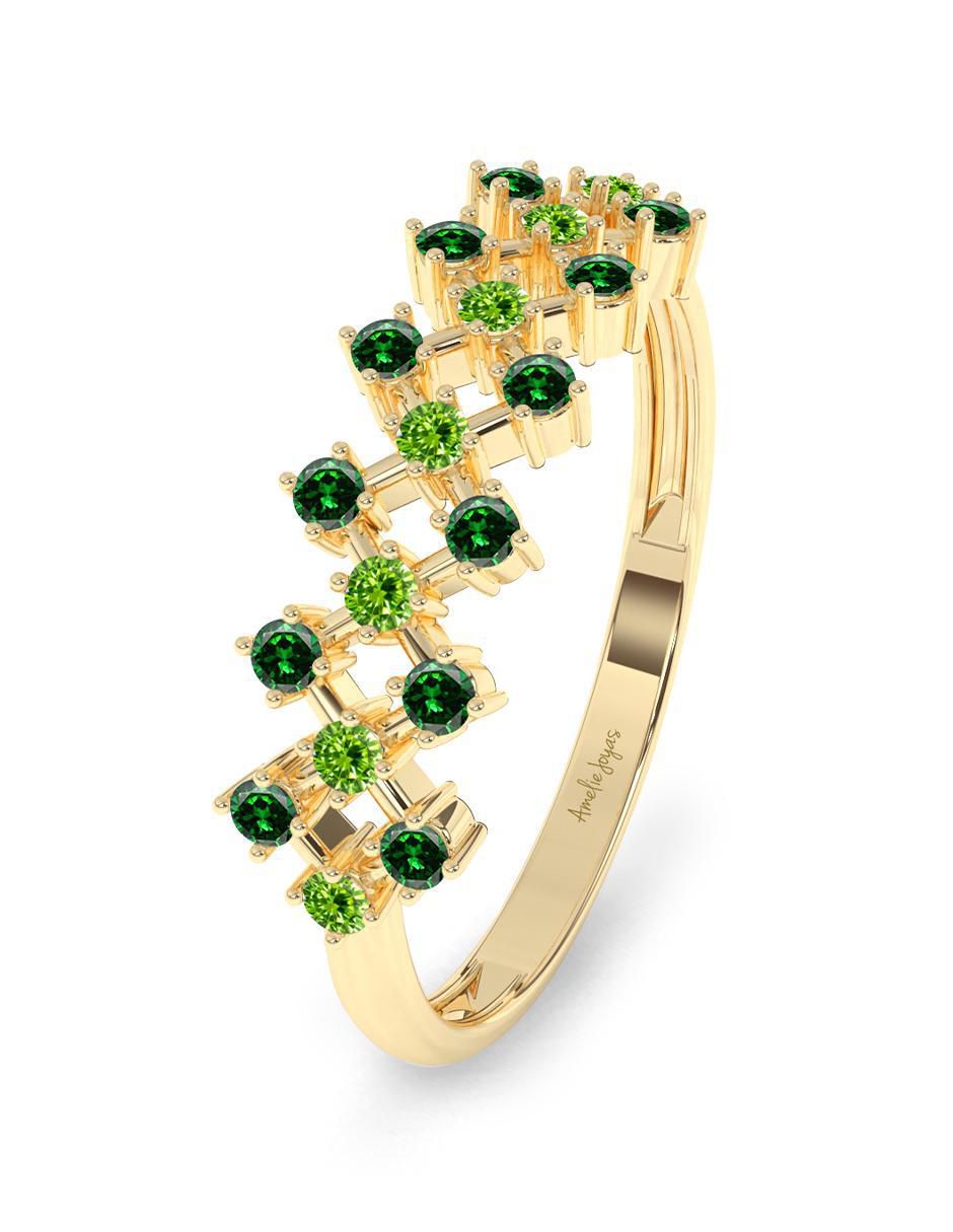 Anillo 14 k de oro zirconia pulido 5
