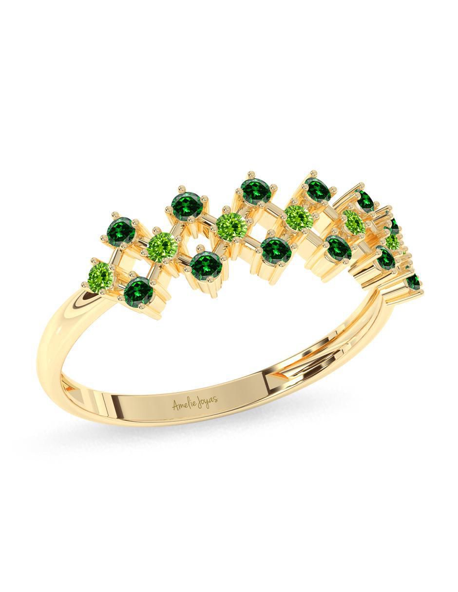 Anillo 14 k de oro zirconia pulido 3