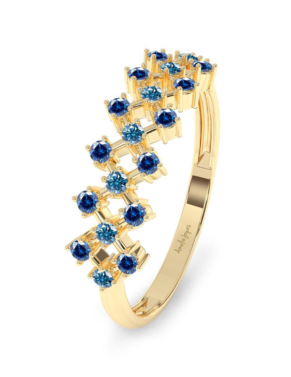 Anillo 14 k de oro zirconia pulido 5