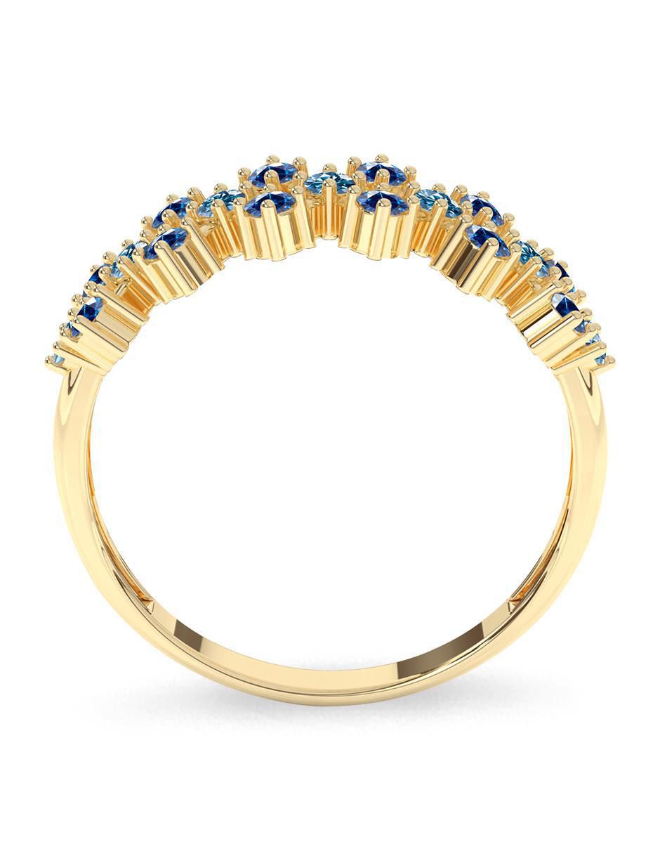 Anillo 14 k de oro zirconia pulido 4