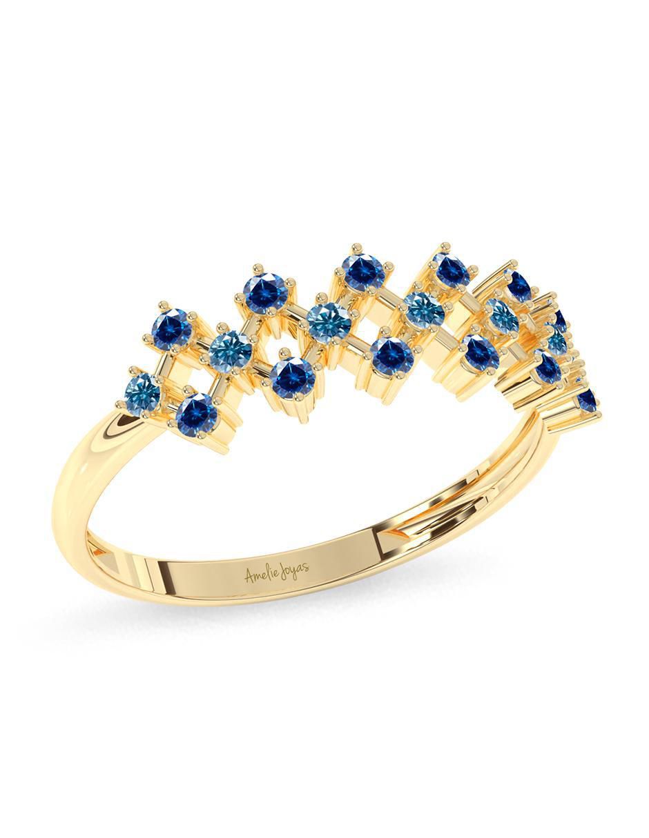 Anillo 14 k de oro zirconia pulido 3