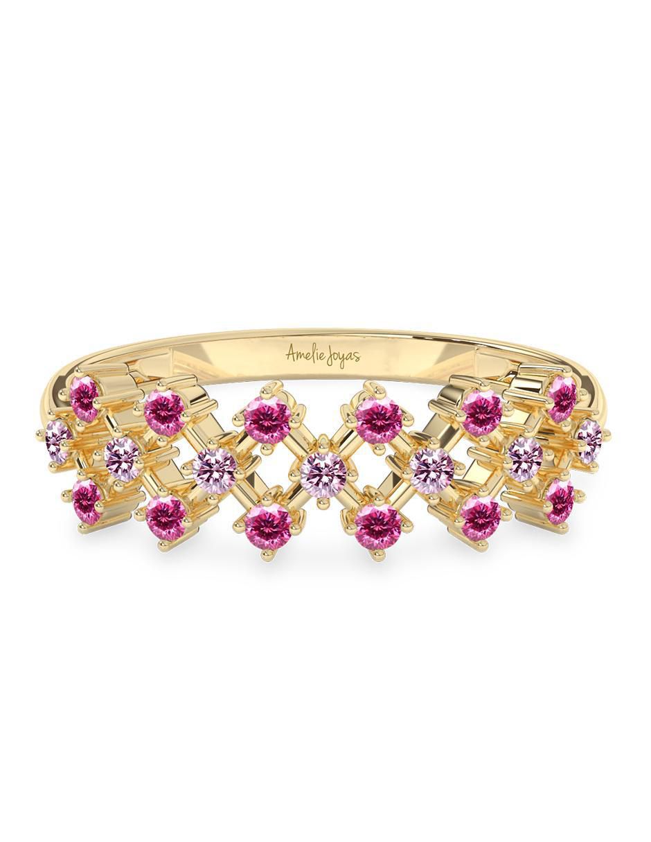 Anillo de oro zirconia pulido