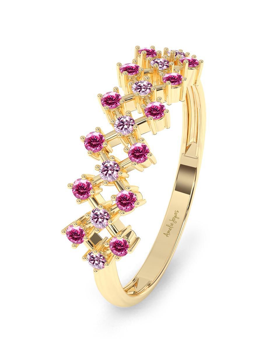 Anillo de oro zirconia pulido 5