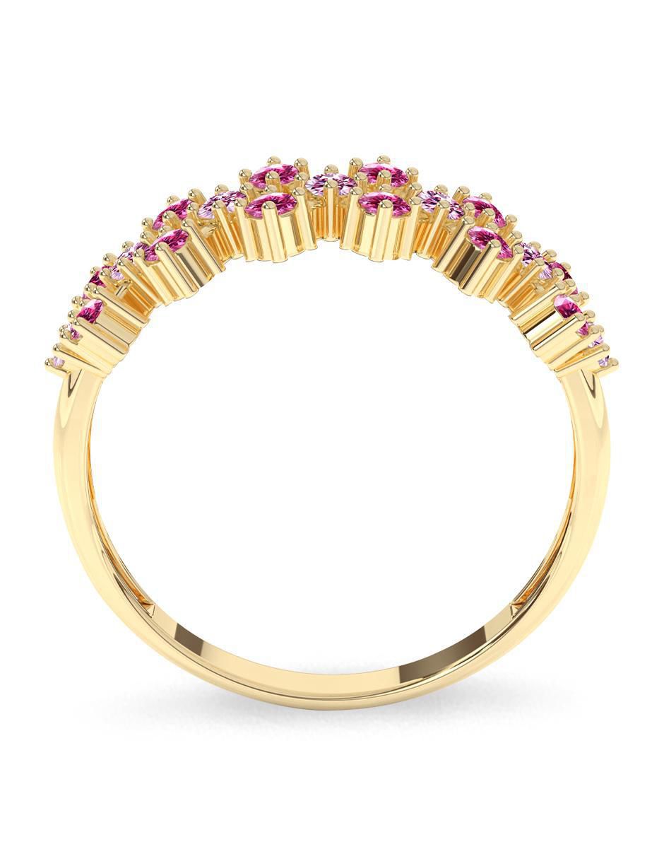 Anillo de oro zirconia pulido 4