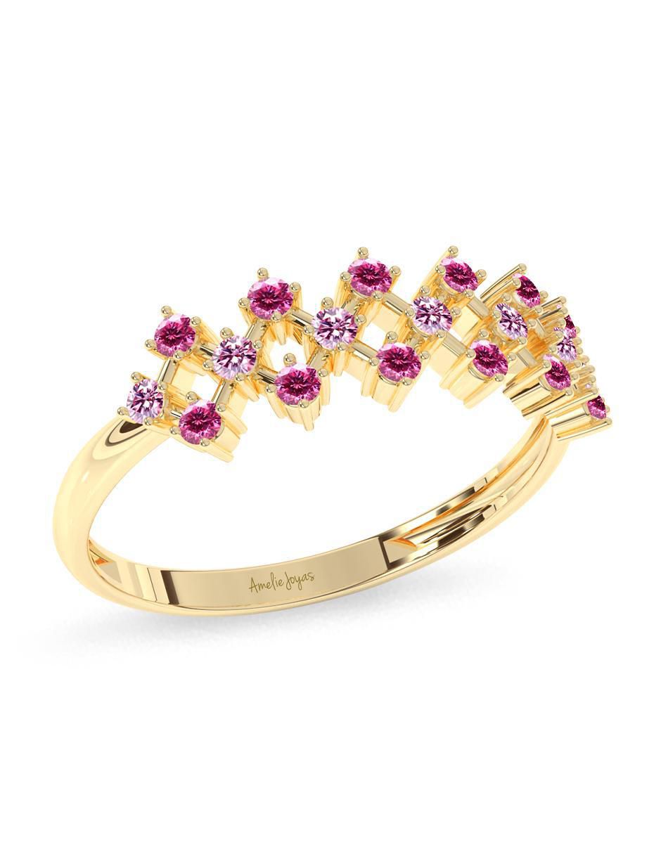 Anillo de oro zirconia pulido 3
