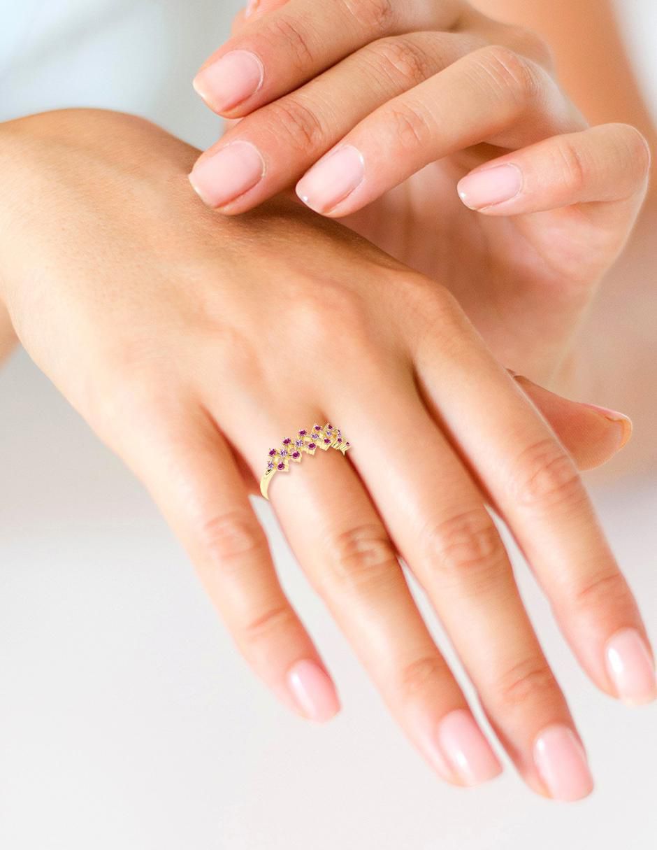 Anillo de oro zirconia pulido 2