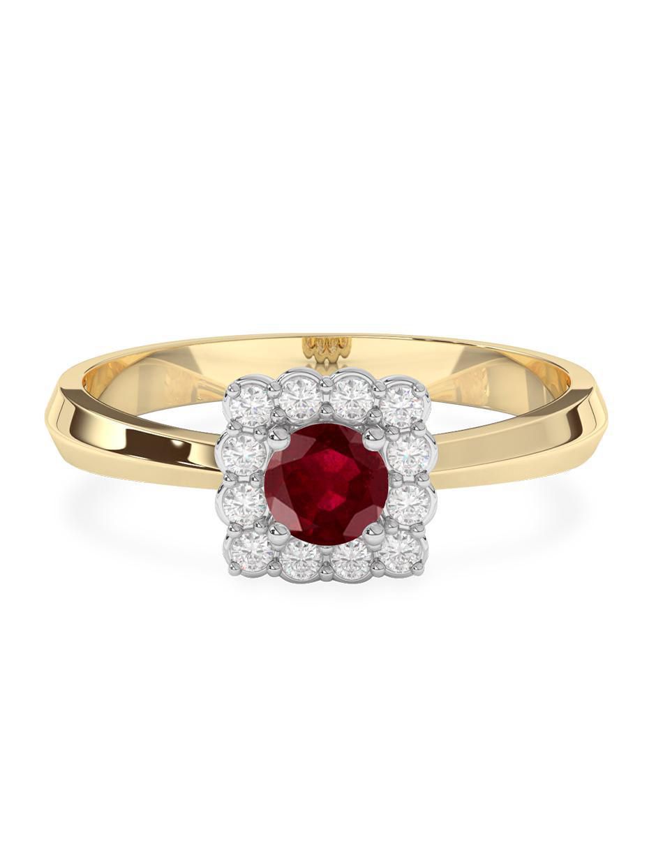 Anillo 14 k de oro rubí pulido Anillo 14 k de oro rubí pulido