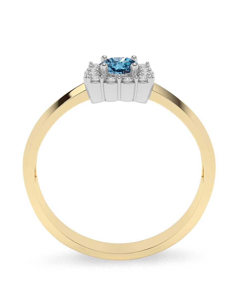Anillo de oro aguamarina pulido 3