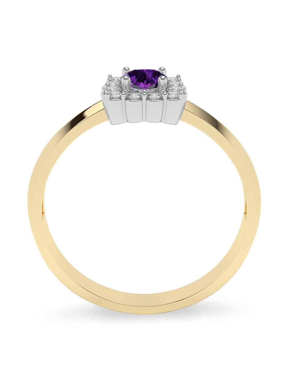 Anillo de oro amatista pulido 3