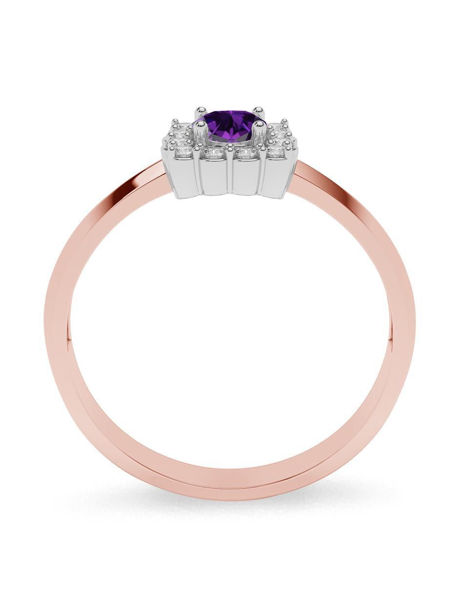 Anillo 14 k de oro amatista pulido 3