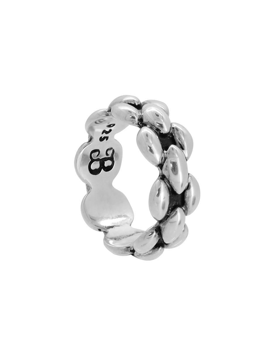 Anillo de eslabones P 925 de plata brillante