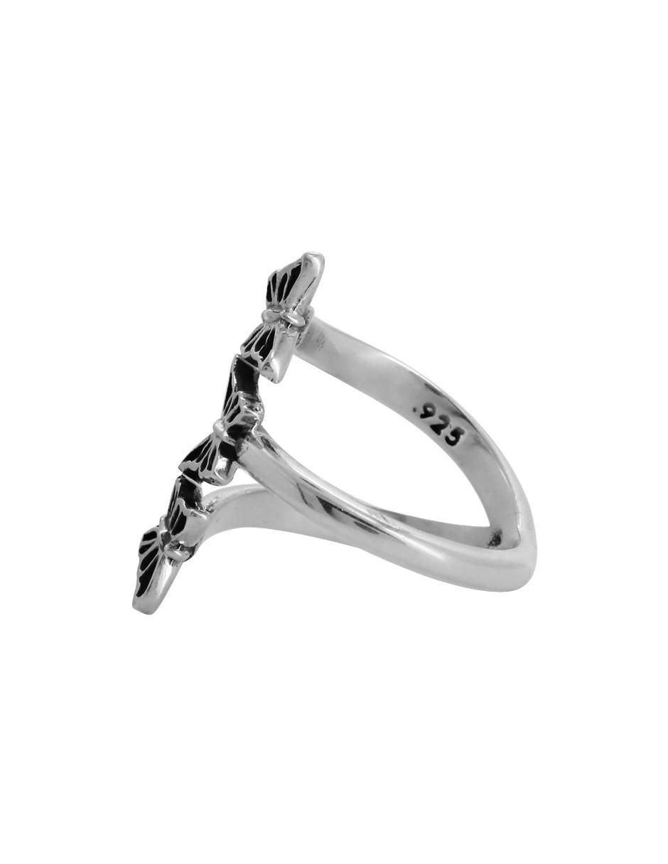 Anillo de mariposa P 925 de plata brillante