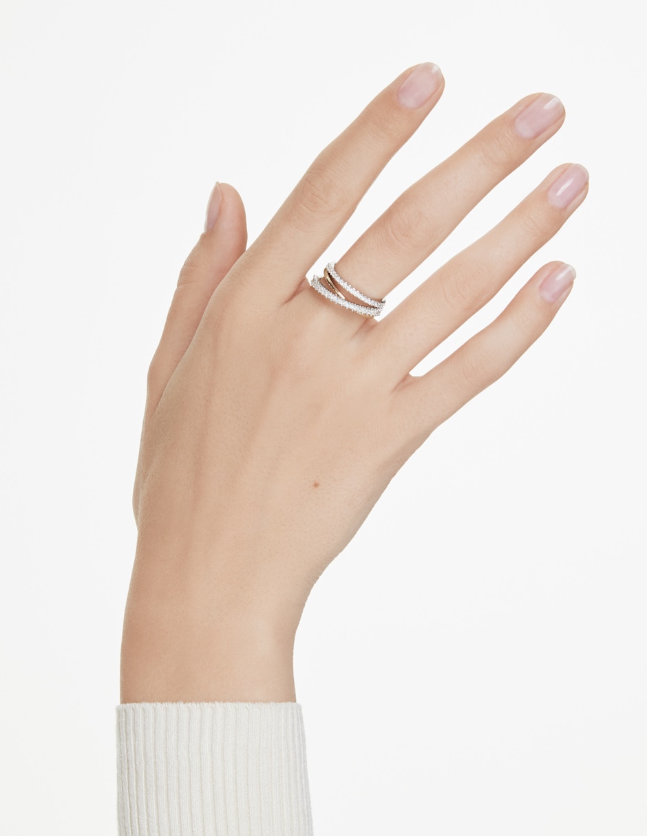 Anillo de (si aplica) Irregular Hyperbola No aplica Sin kilataje de Metal Swarovski Brillante 2